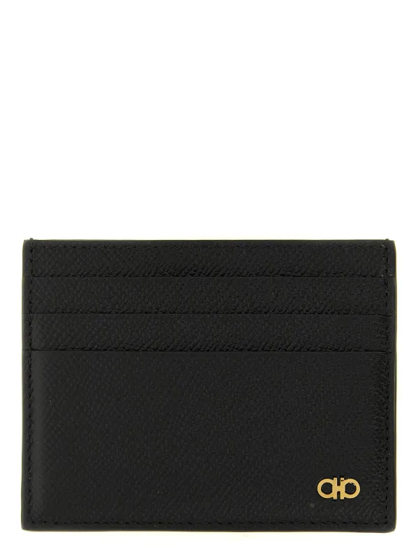 Gancini Wallets And Card Holders Black made by Salvatore Ferragamo