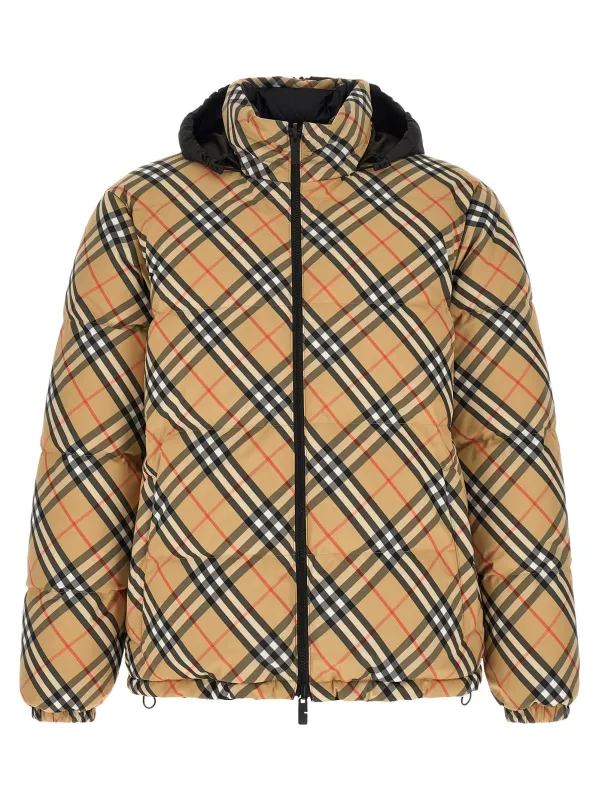 Snowdon Puffer Jackets Beige made by Burberry