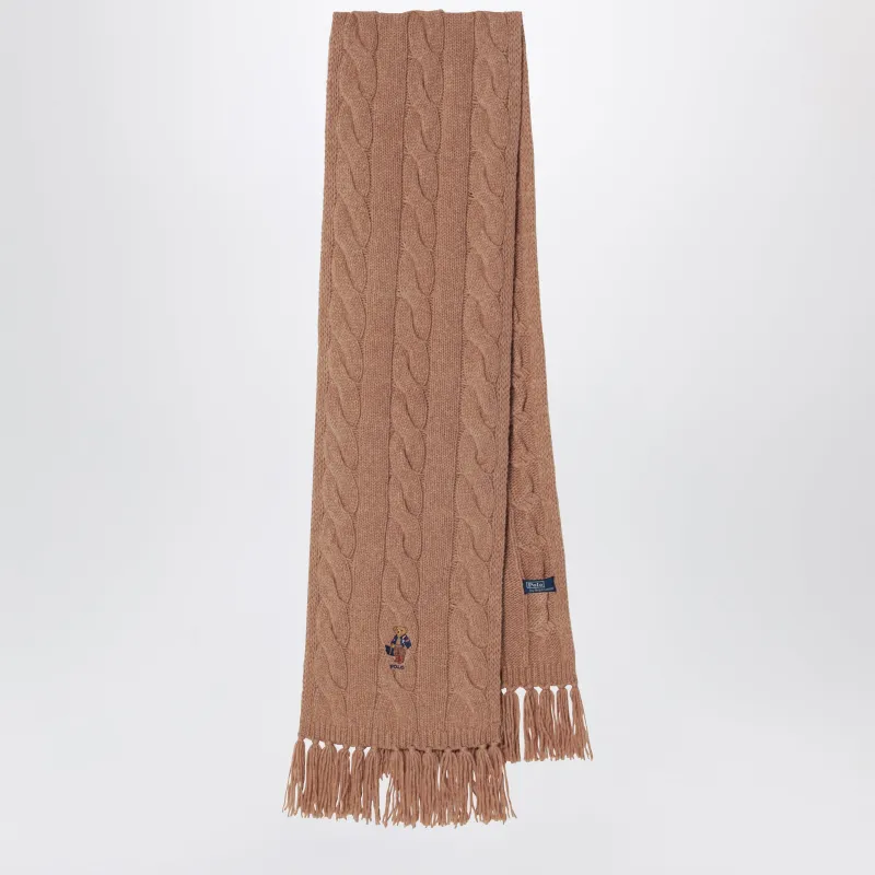 Polo Bear Camel Wool Scarf made by Polo by Ralph Lauren