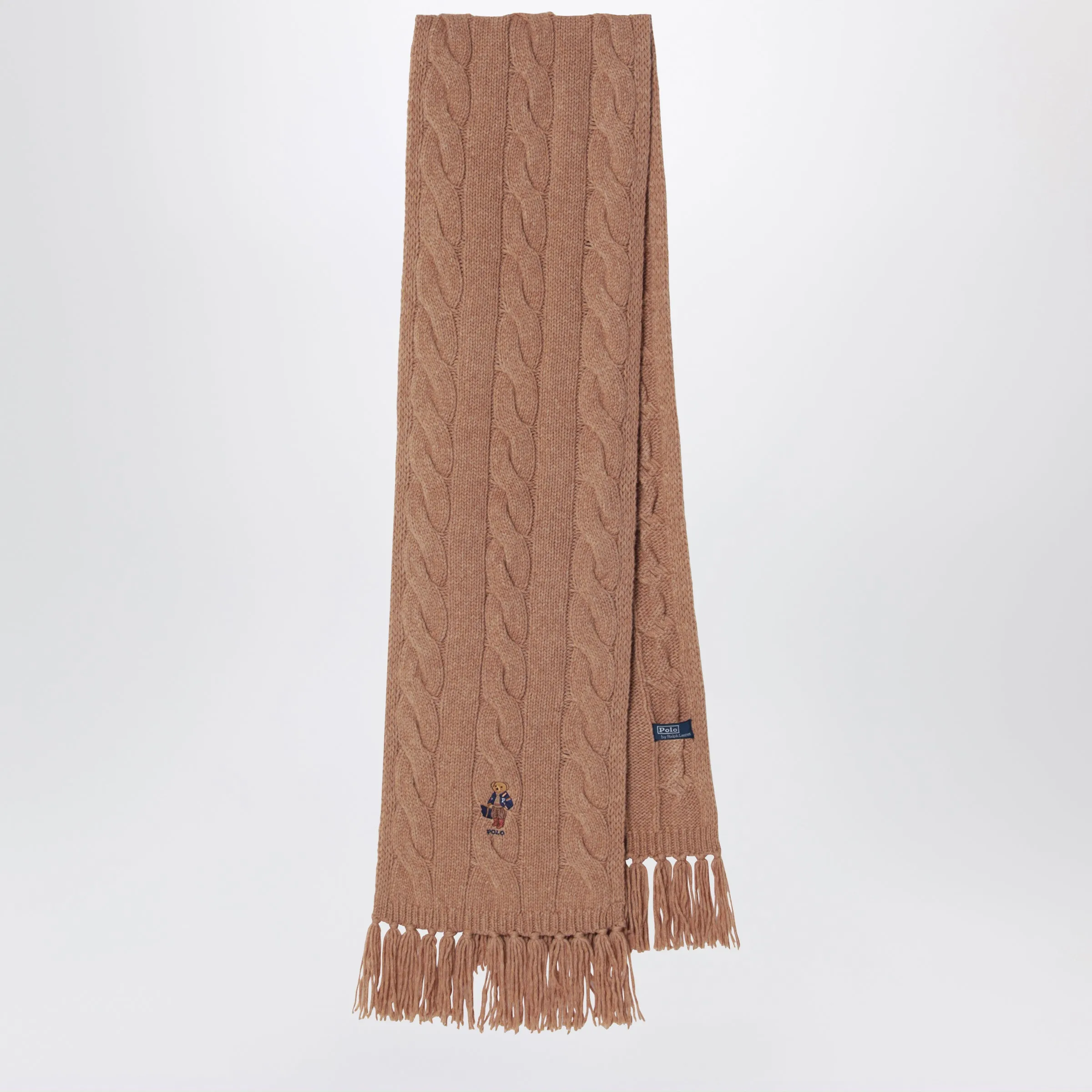 Polo Bear Camel Wool Scarf sold by Wanan Luxury