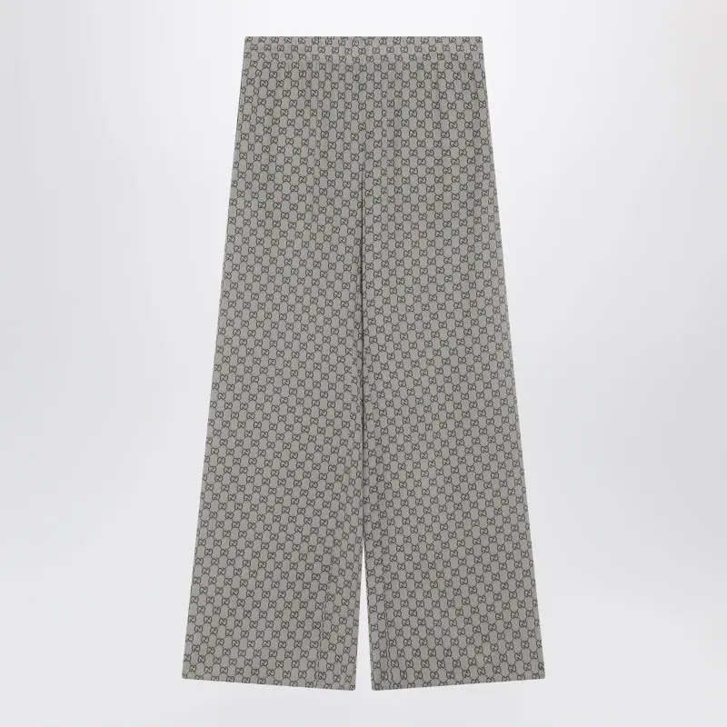 Leisure Trousers In Beige Gg Silk made by Gucci