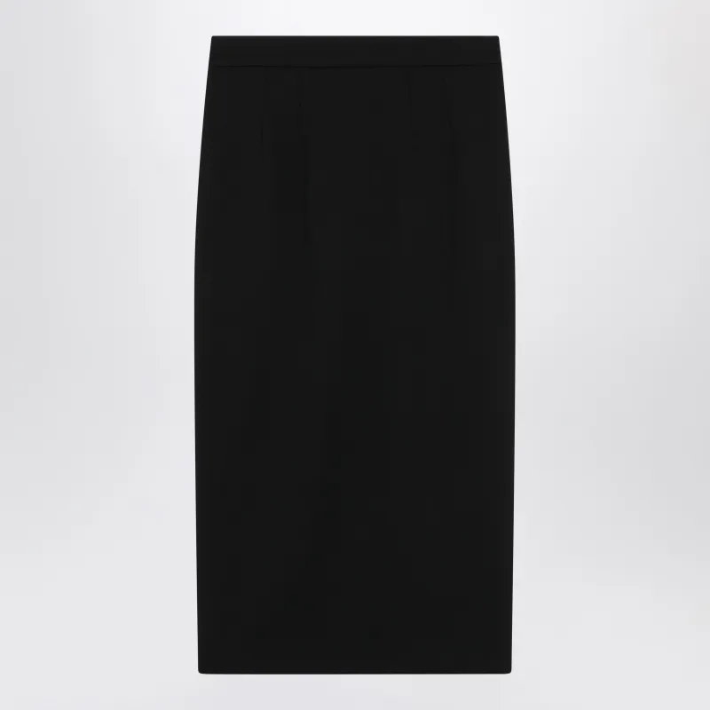 Black Midi Skirt In Virgin Wool made by Dolce & Gabanna