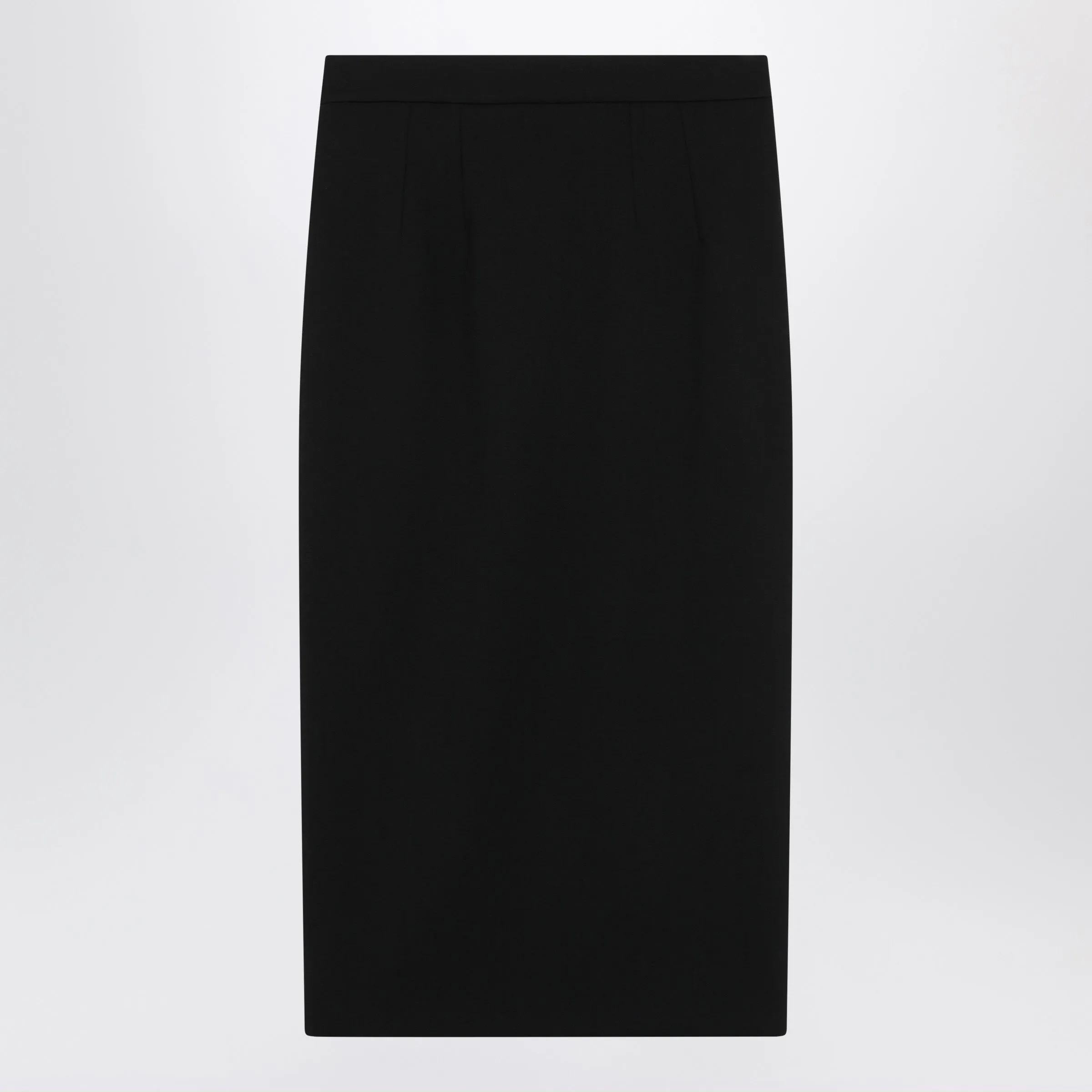 Black Midi Skirt In Virgin Wool sold by Wanan Luxury