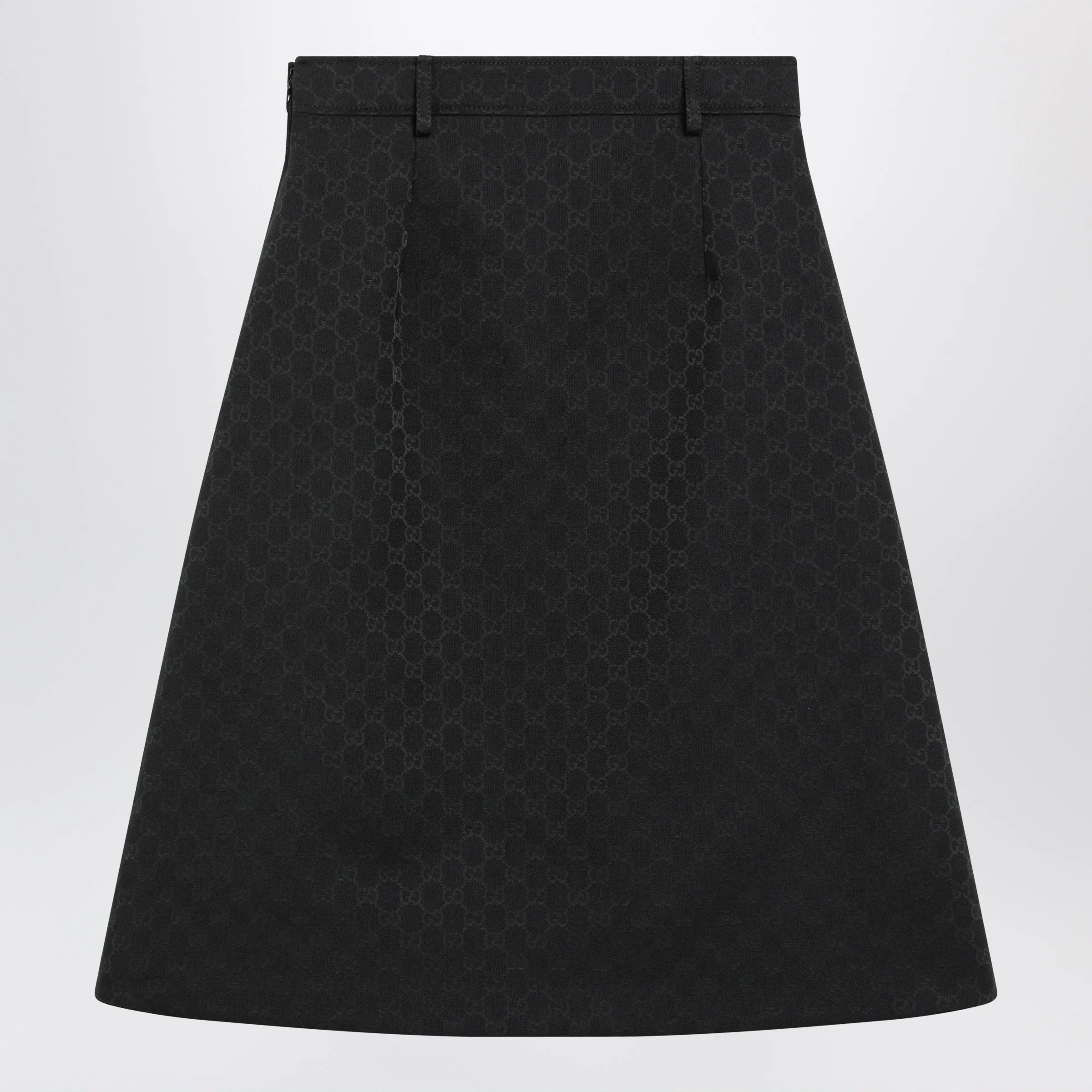 Black Gg Cotton Blend Midi Skirt sold by Wanan Luxury product image thumbnail 2