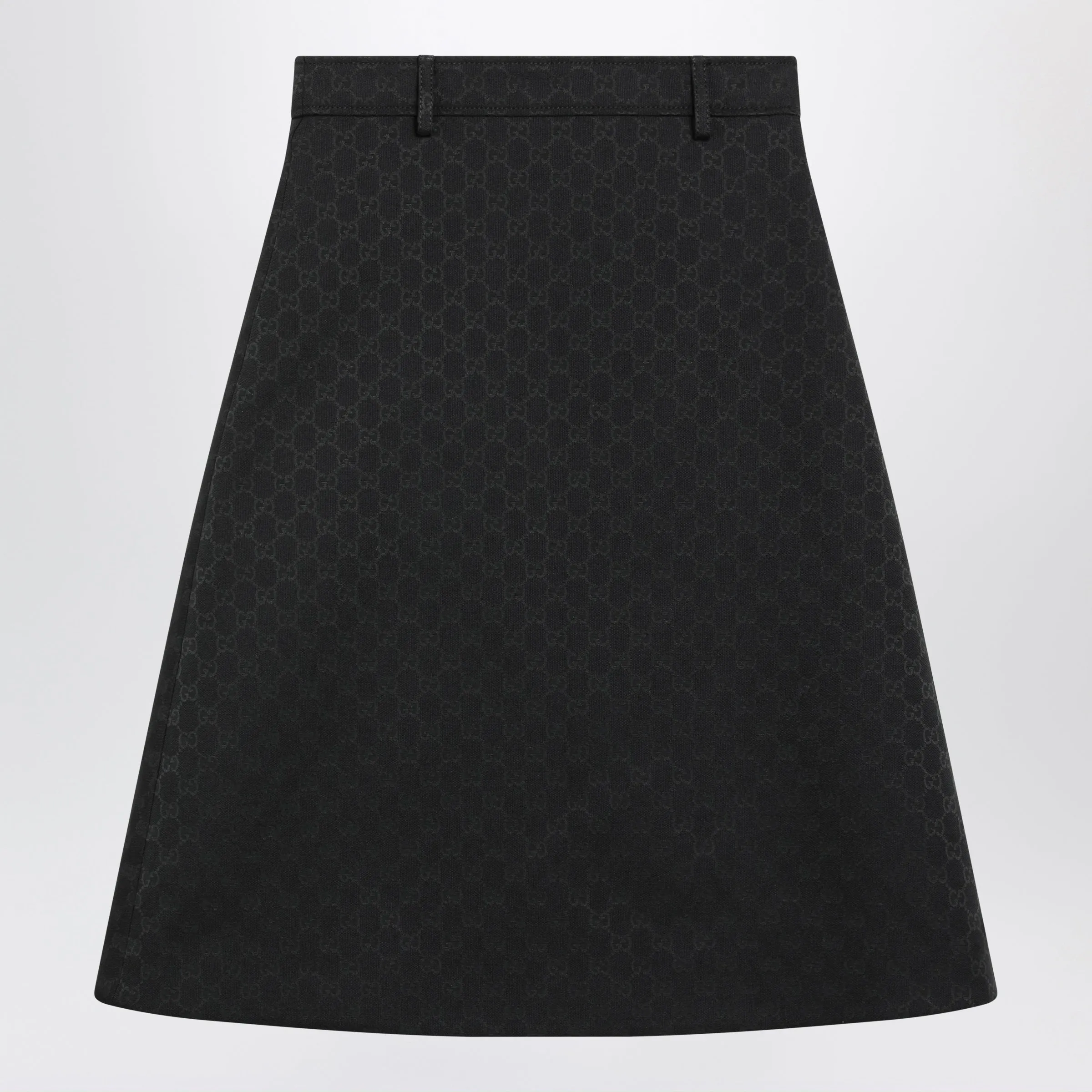 Black Gg Cotton Blend Midi Skirt sold by Wanan Luxury