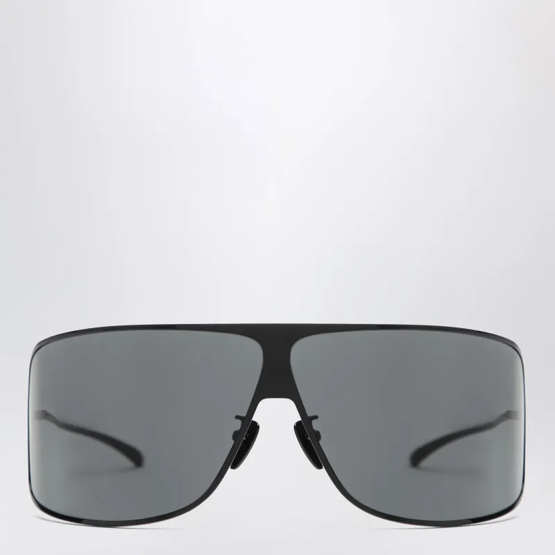 Black Shield Sunglasses With Grey Lenses made by Gucci
