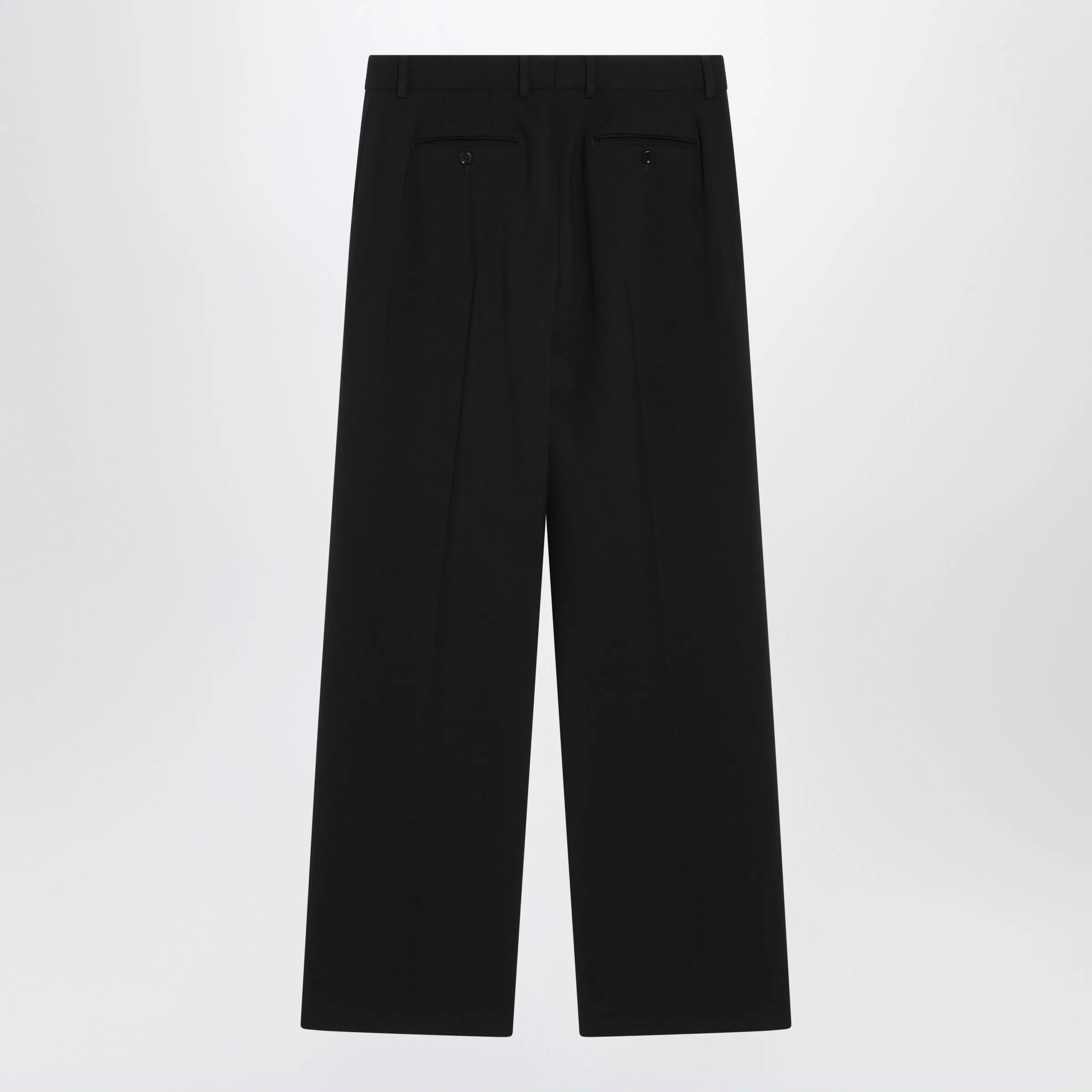 Double Pinch Black Virgin Wool Trousers sold by Wanan Luxury product image thumbnail 2