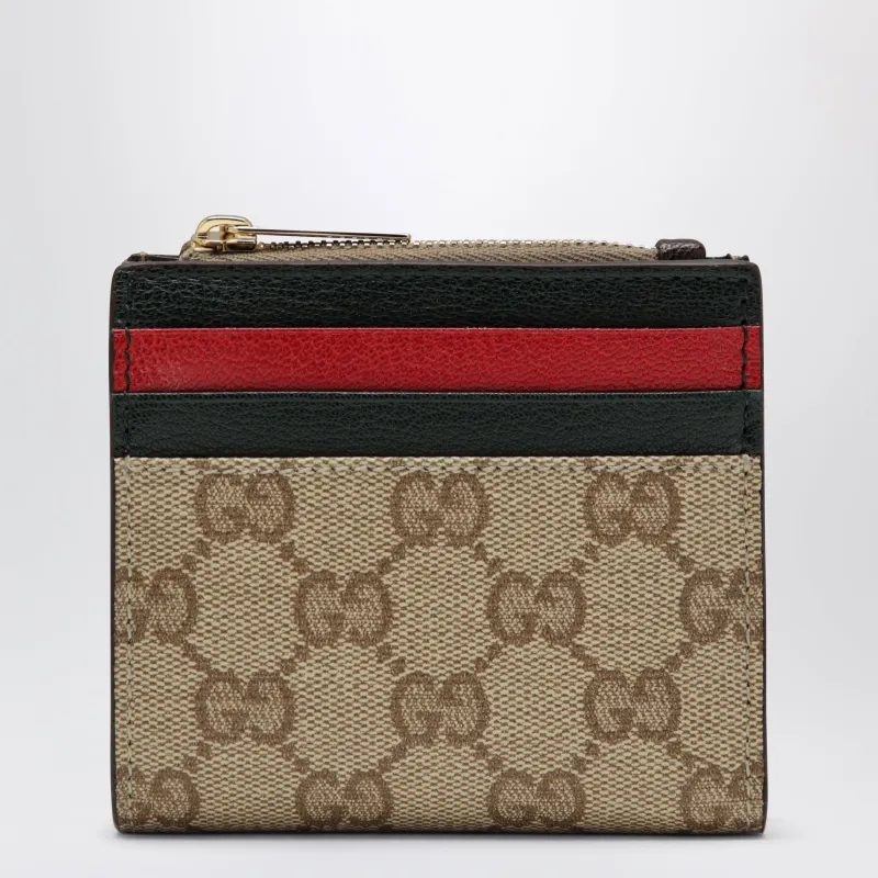 Beige Sand Wallet With Multicoloured Compartments made by Gucci