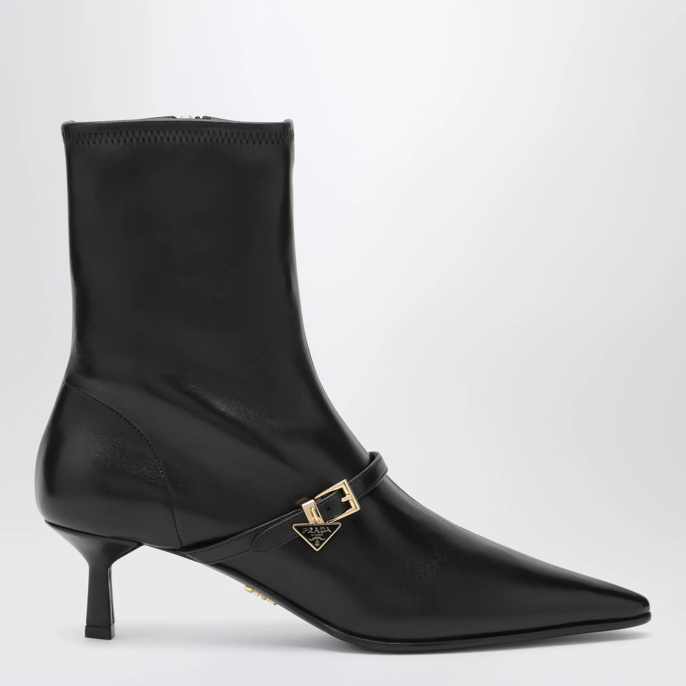 Black Ankle Boots In Stretch Nappa Leather sold by Wanan Luxury