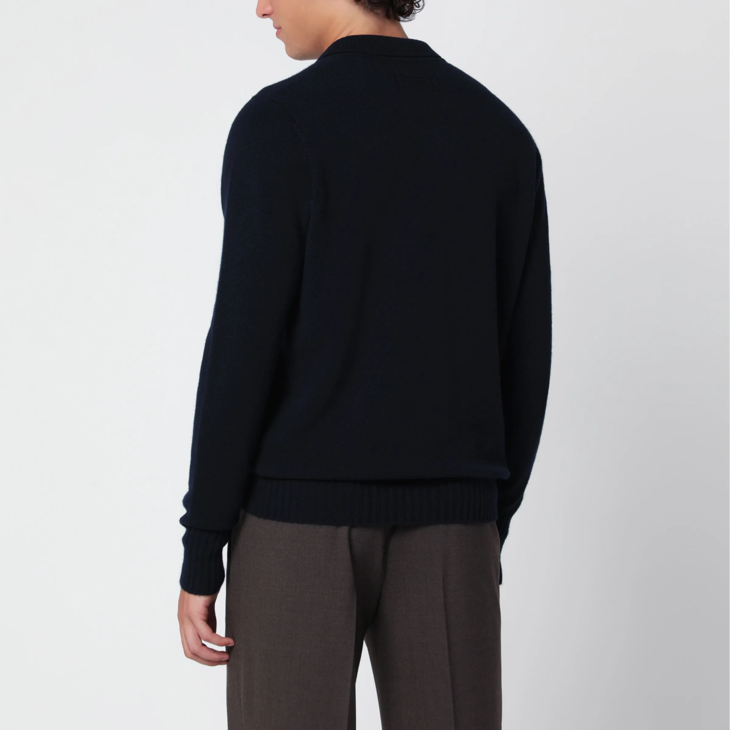Navy Blue Wool Polo Shirt sold by Wanan Luxury product image thumbnail 3