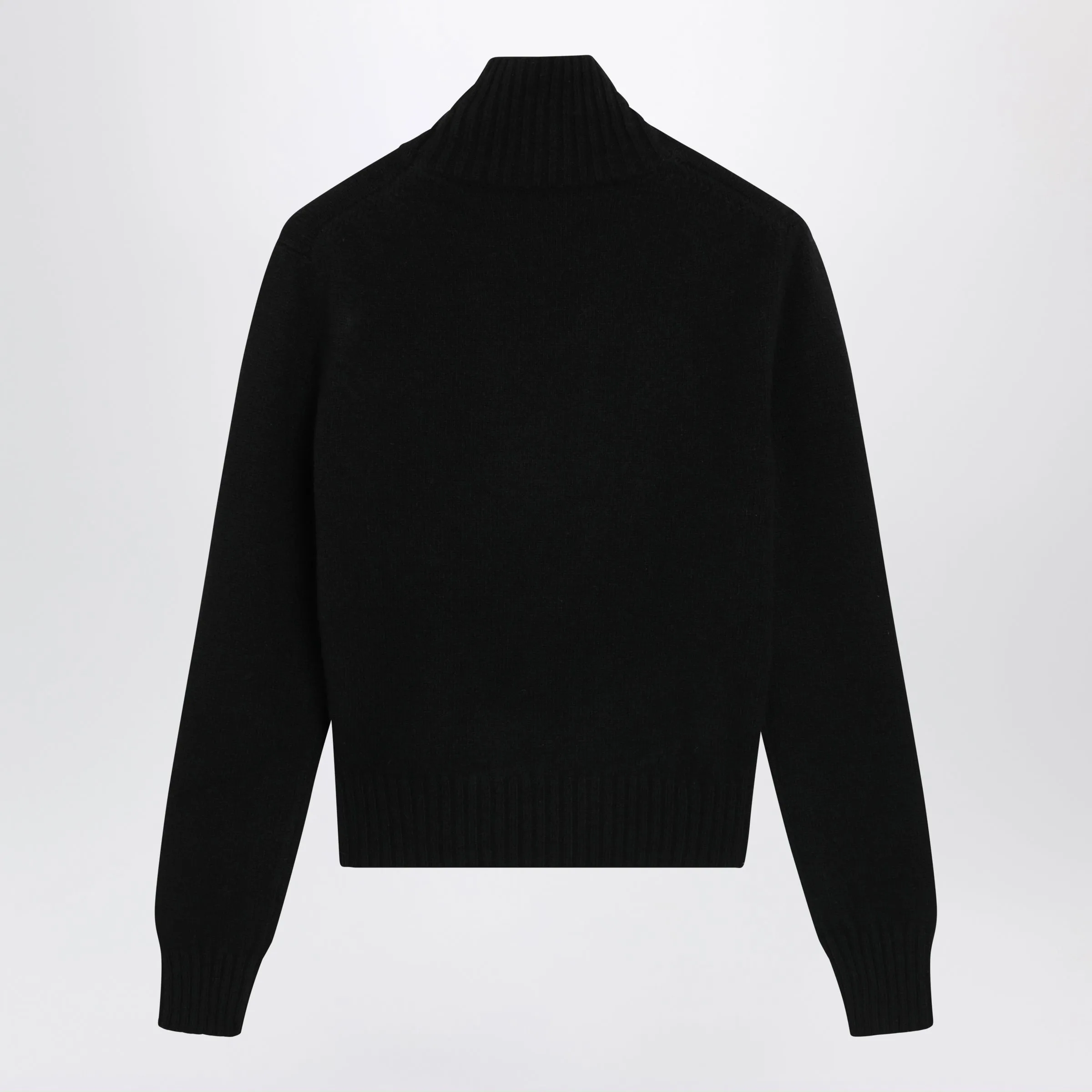 Black Turtleneck Jumper In Cashmere And Wool sold by Wanan Luxury product image thumbnail 2