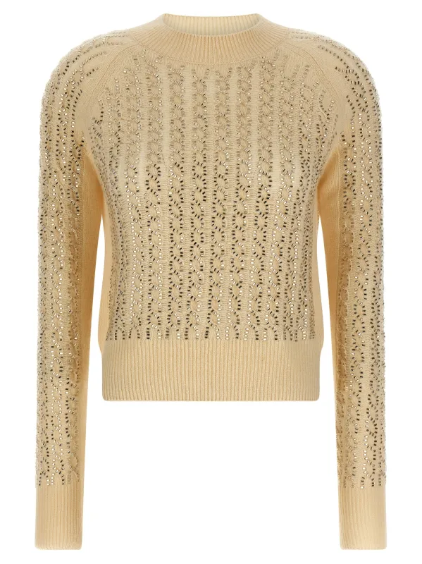 Baguette Studded Sweater Beige made by Ermanno Scervino
