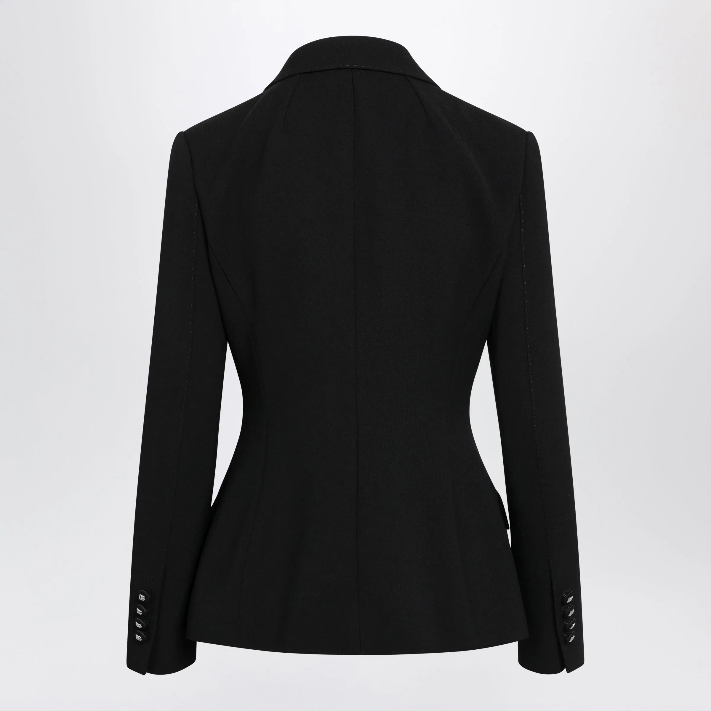 Black Double-Breasted Jacket In Wool sold by Wanan Luxury product image thumbnail 2