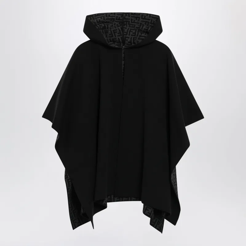 Cashemere Blend Black Cape made by Fendi