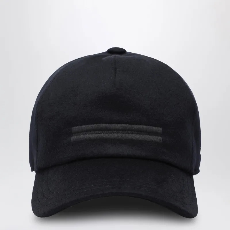 Dark Blue Baseball Cap In Wool made by Ermenegildo Zegna