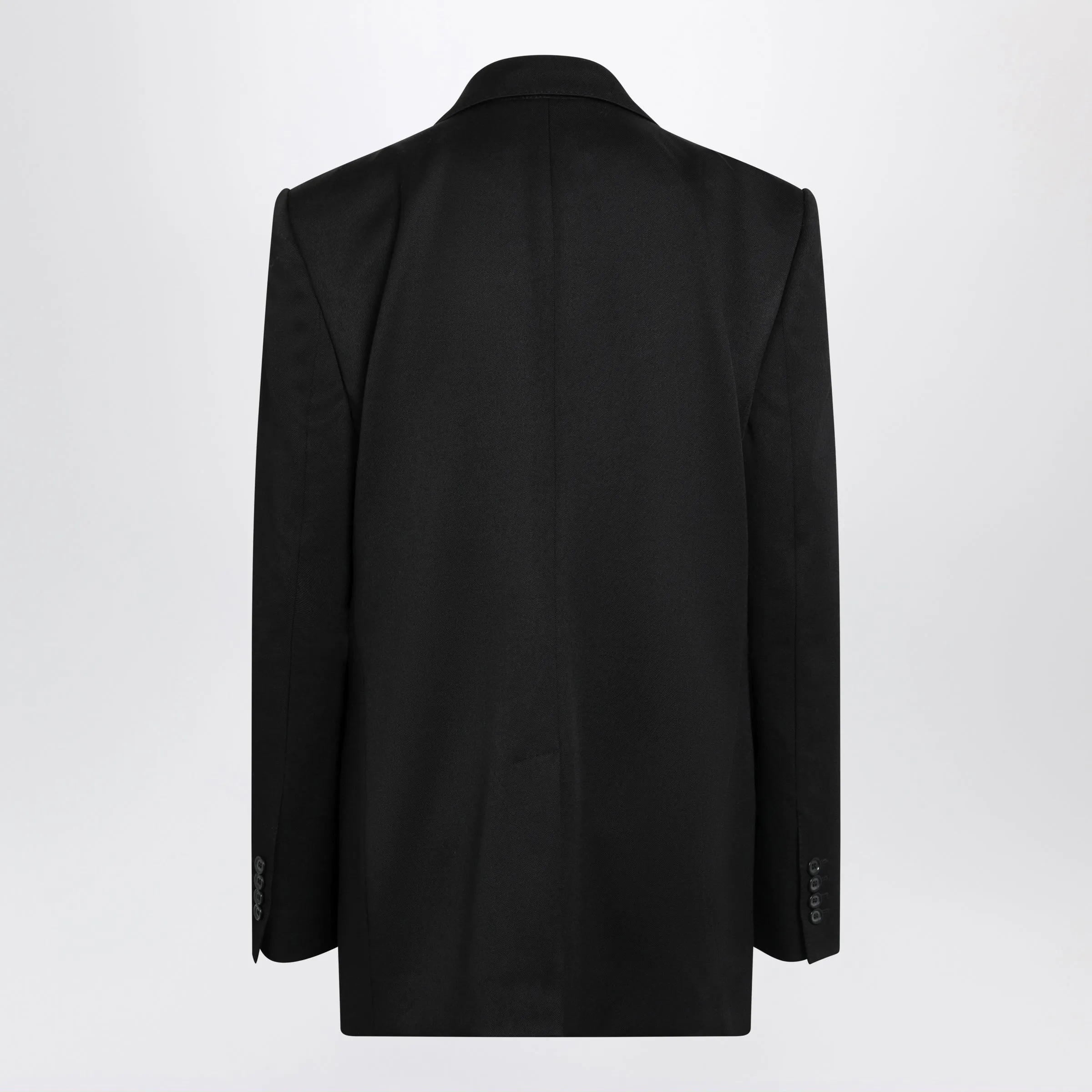 Black Single-Breasted Jacket In Wool sold by Wanan Luxury product image thumbnail 2