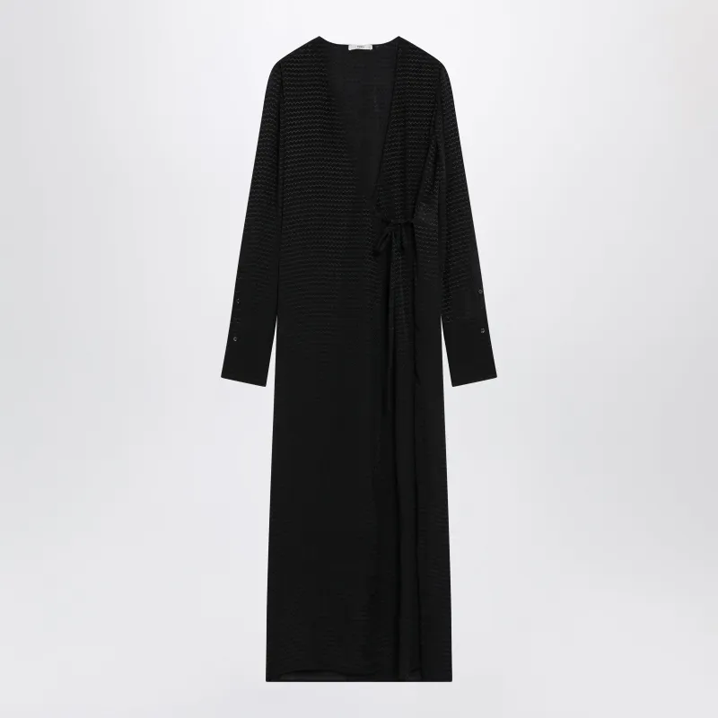 Black Jacquard Silk Long Dress made by Fendi