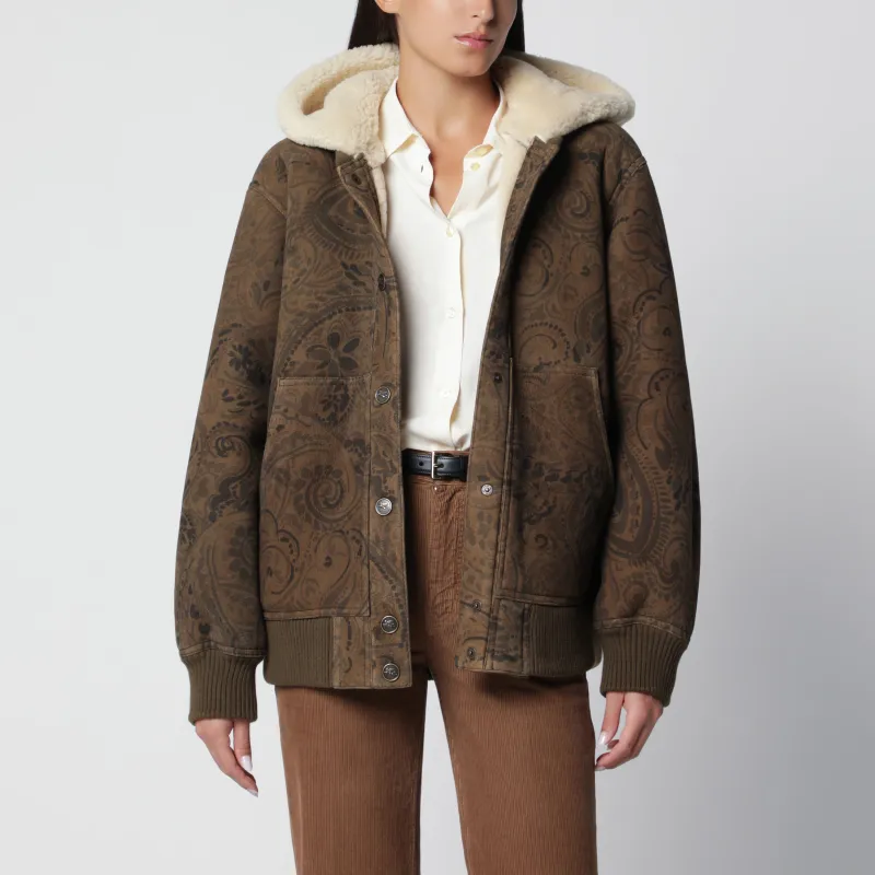 Leather Jacket With Paisley Print made by Etro