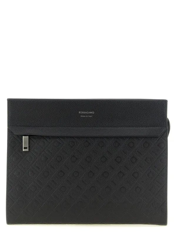Ferragamo Monogram Clutch Black made by Salvatore Ferragamo