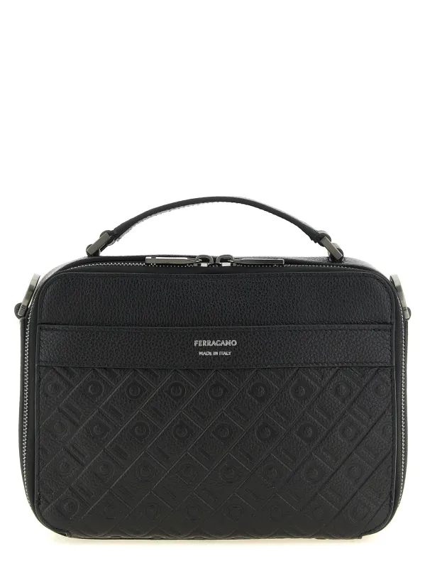Ferragamo Monogram Crossbody Bags Black made by Salvatore Ferragamo