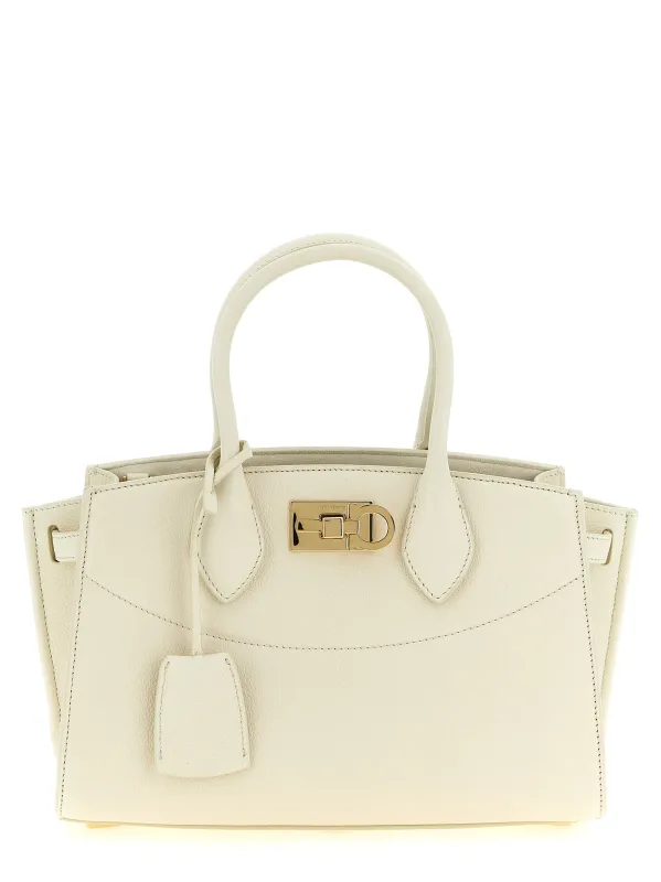 New Ferragamo Studio Soft (M) Hand Bags White made by Salvatore Ferragamo