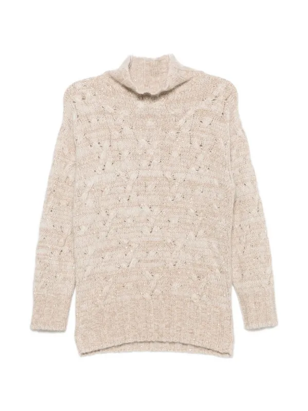 Wool Blend Turtle-Neck Sweater made by Fabiana Filippi