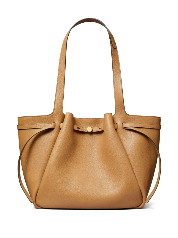 Romy Leather Tote Bag made by Tory Burch