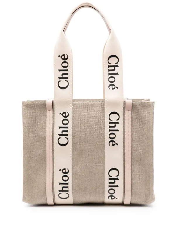 Woody Linen Tote Bag made by Chloe