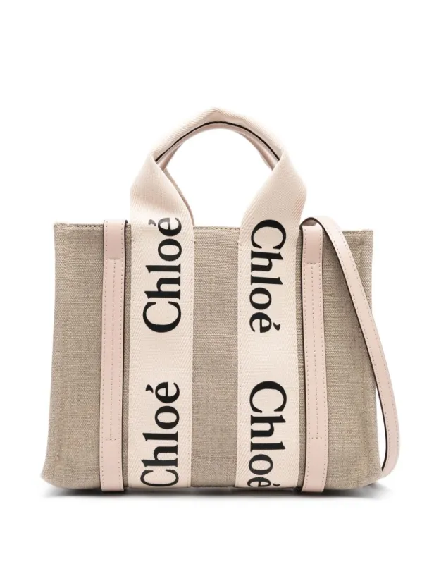 Woody Small Linen Tote made by Chloe