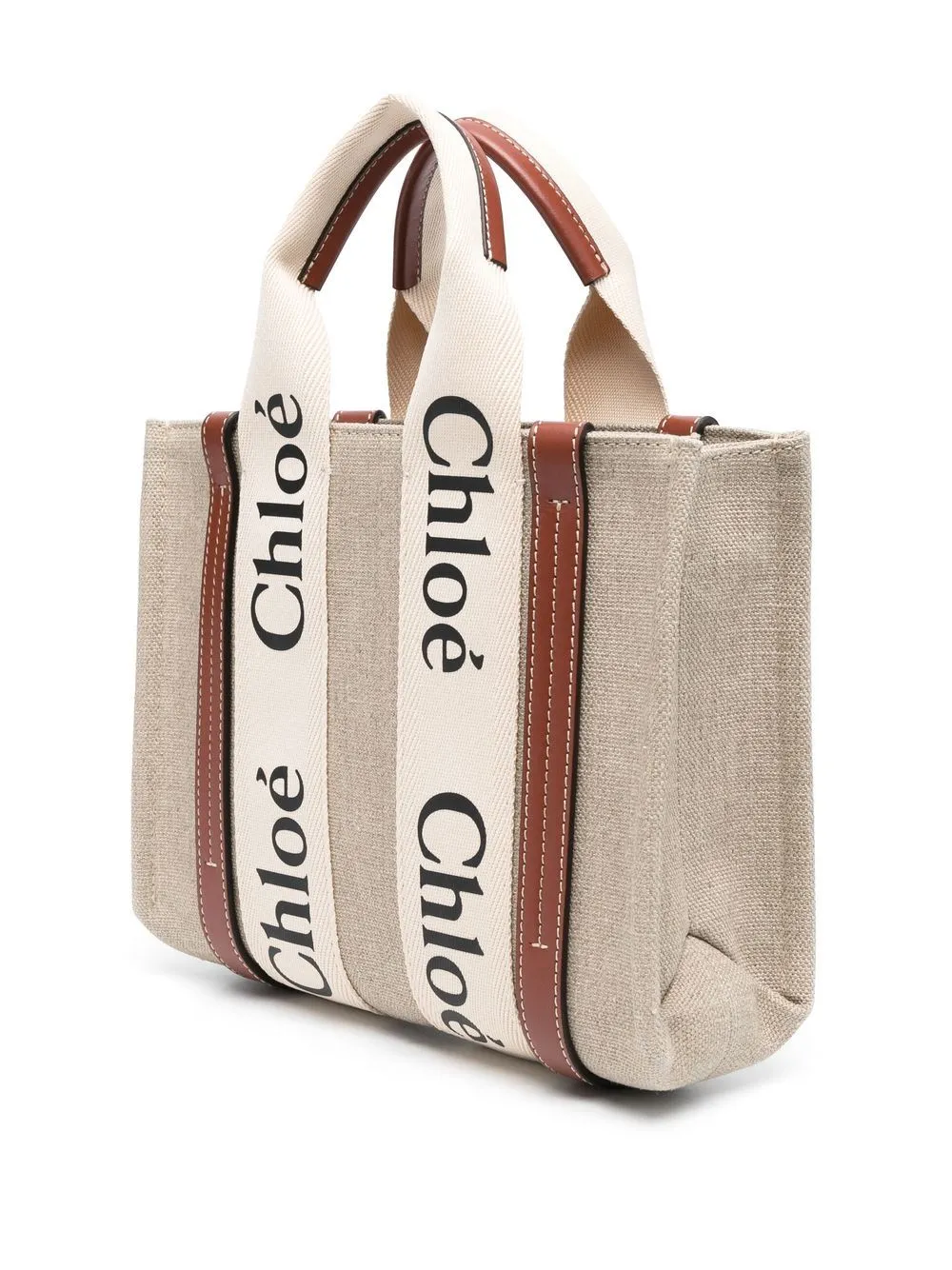 Woody Small Linen Tote Bag sold by Wanan Luxury product image thumbnail 4