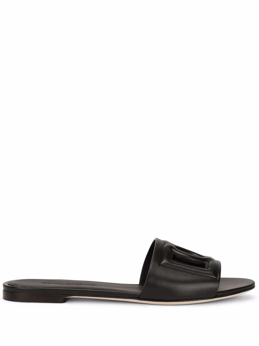 Dg Logo Leather Flat Sandals sold by Wanan Luxury