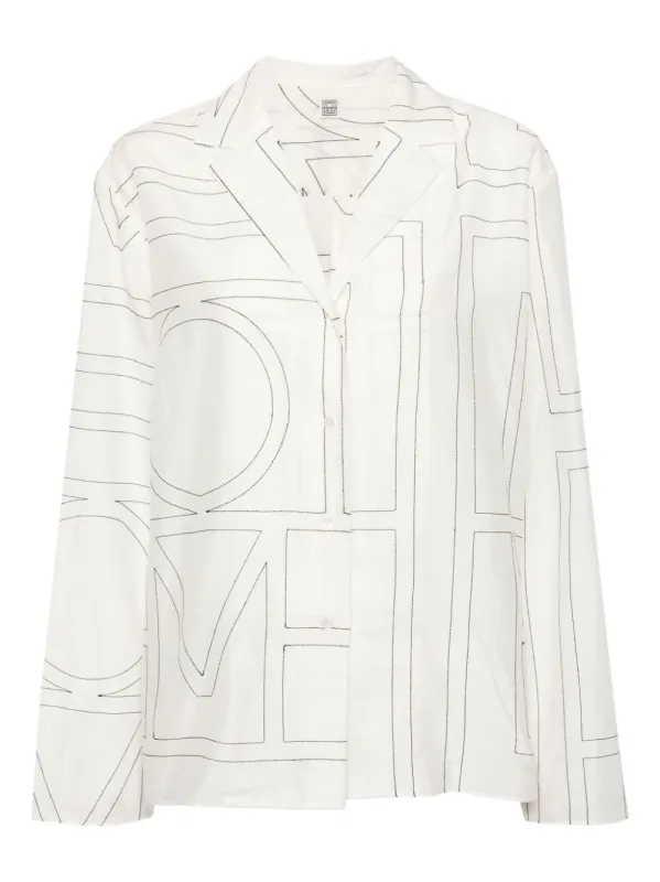 Cotton Blend Pajama Shirt made by Toteme