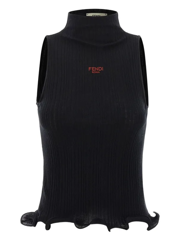 Logo Cotton Tank Top made by Fendi
