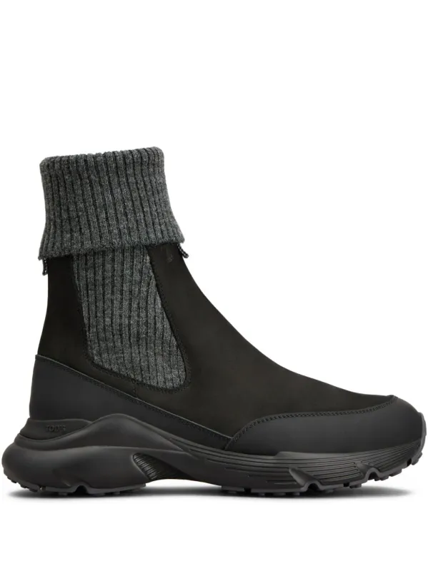 Leather Knitted Chelsea Boots made by Tod's