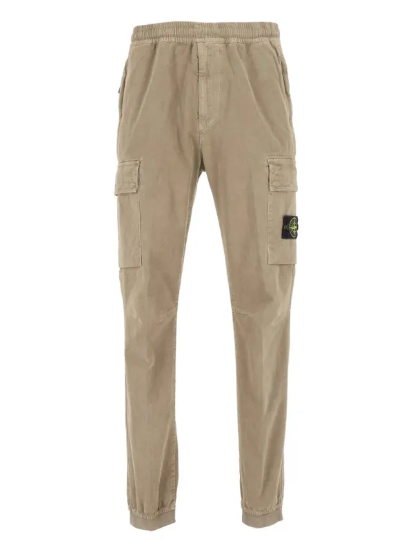 Vintage-Effect Stretch Trousers Green made by Stone Island