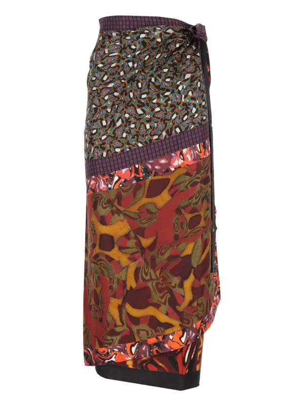 Scarfy Printed Long Skirt Skirts Multicolor made by Dries Van Noten