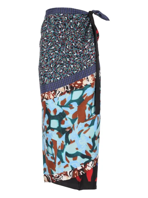 Scarfy Printed Long Skirt Skirts Multicolor made by Dries Van Noten