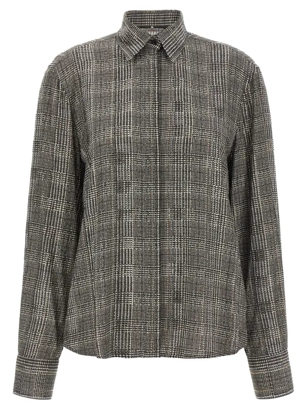 All-Over Rhinestone Shirt Gray made by Ermanno Scervino