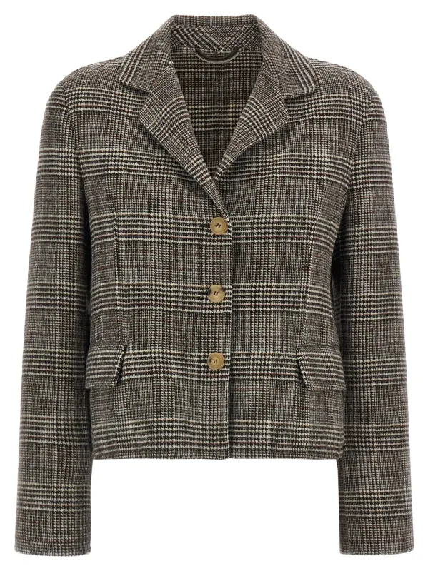 Blazer Cropped Check Blazers Multicolor made by Ermanno Scervino