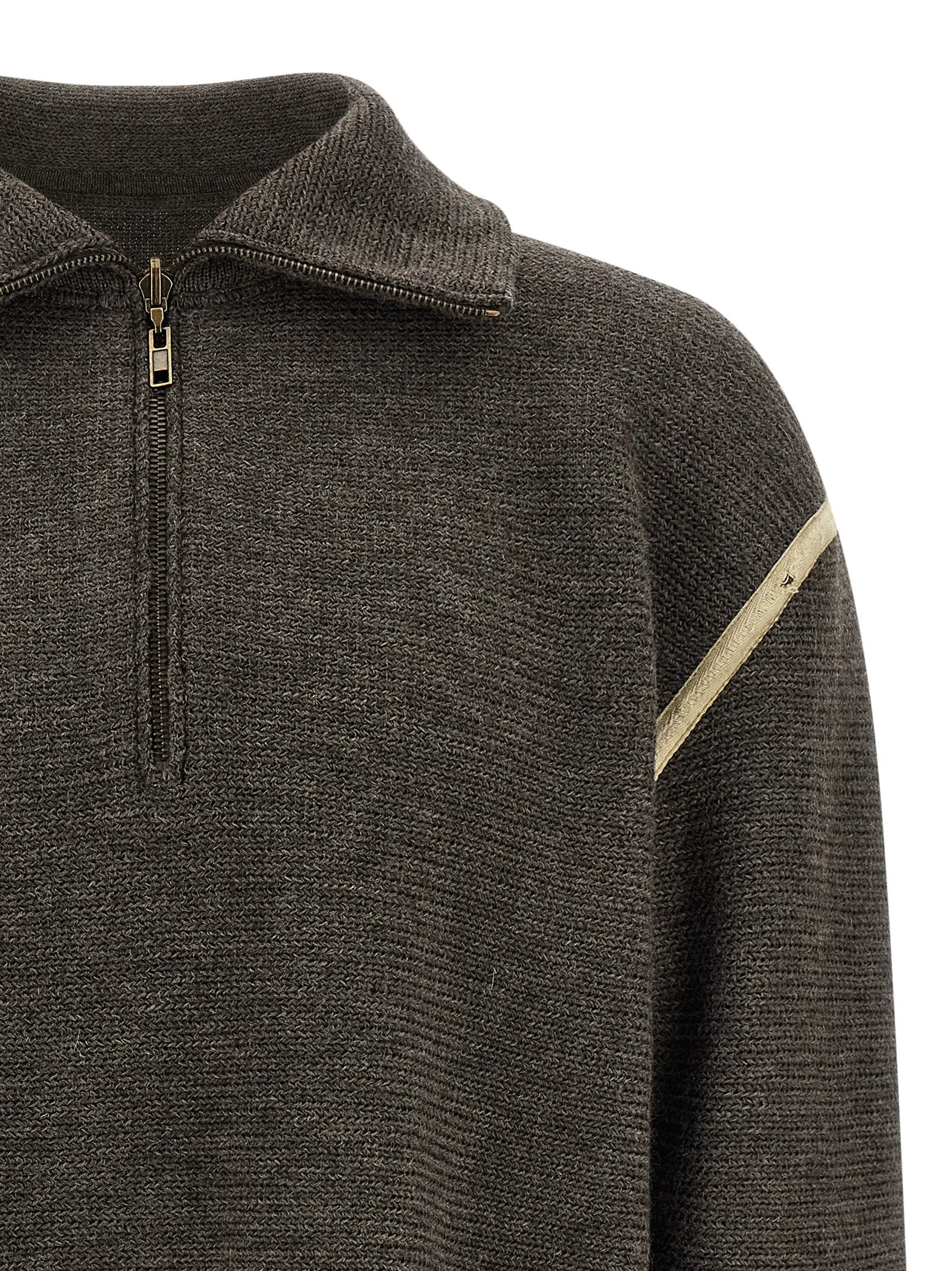 Elbow Patch Quarter-Zip Sweaters And Cardigans Gray sold by Wanan Luxury product image thumbnail 4