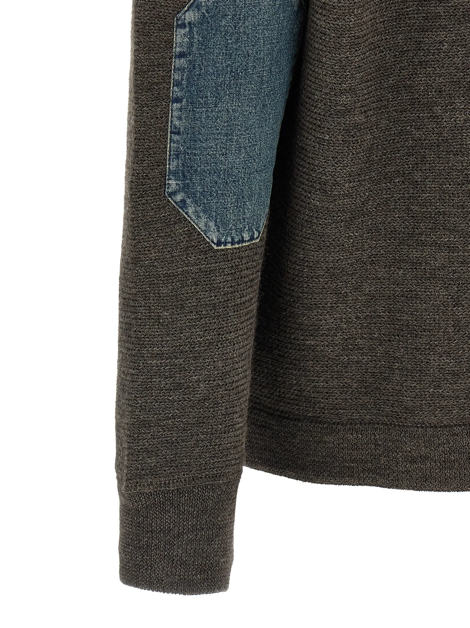 Elbow Patch Quarter-Zip Sweaters And Cardigans Gray sold by Wanan Luxury product image thumbnail 5