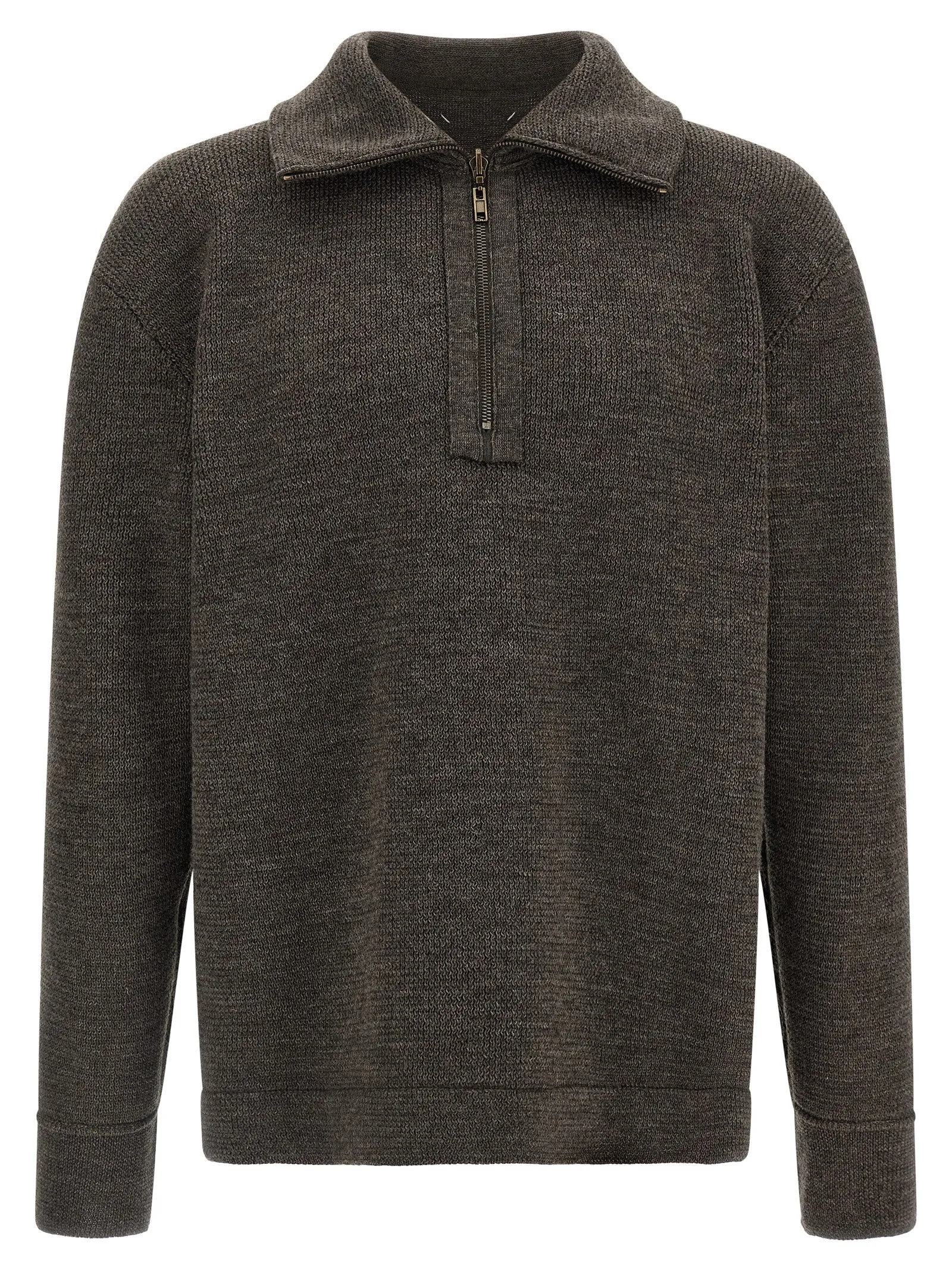 Elbow Patch Quarter-Zip Sweaters And Cardigans Gray sold by Wanan Luxury product image thumbnail 2