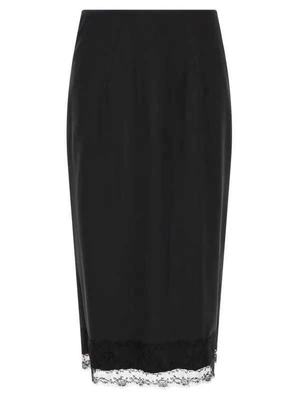Lace Sheath Skirt Black made by Ermanno Scervino