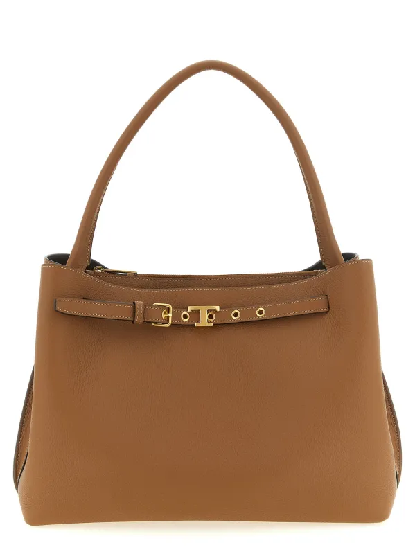 T Signature Hand Bags Brown made by Tod's