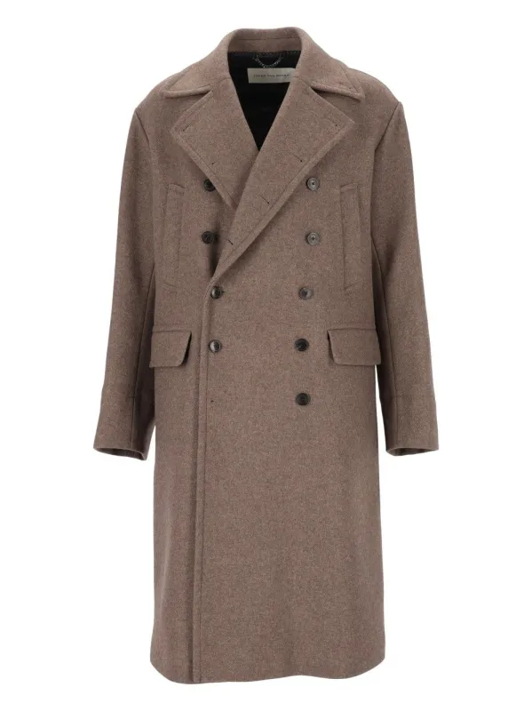 Rascott Bis Double Breasted Long Coat Grey made by Dries Van Noten