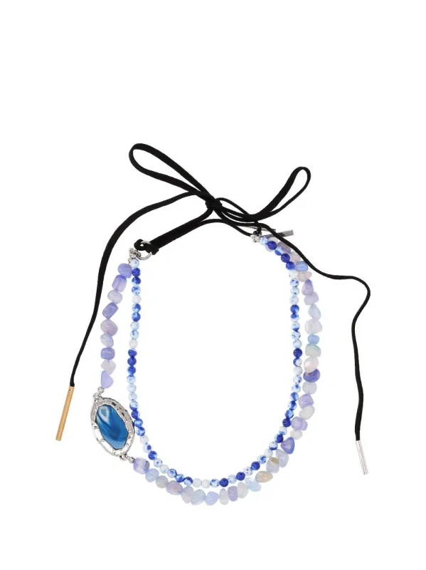 Semiprecious Multicolor Stones And Resin Necklace Jewelry Blue made by Dries Van Noten