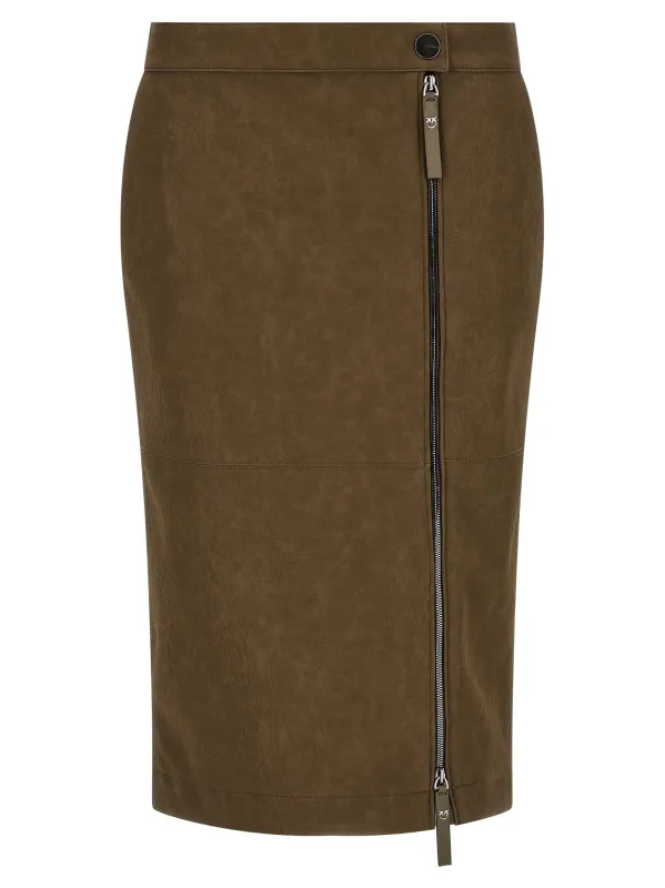 Skirt With Side Zip Skirts Brown made by Pinko