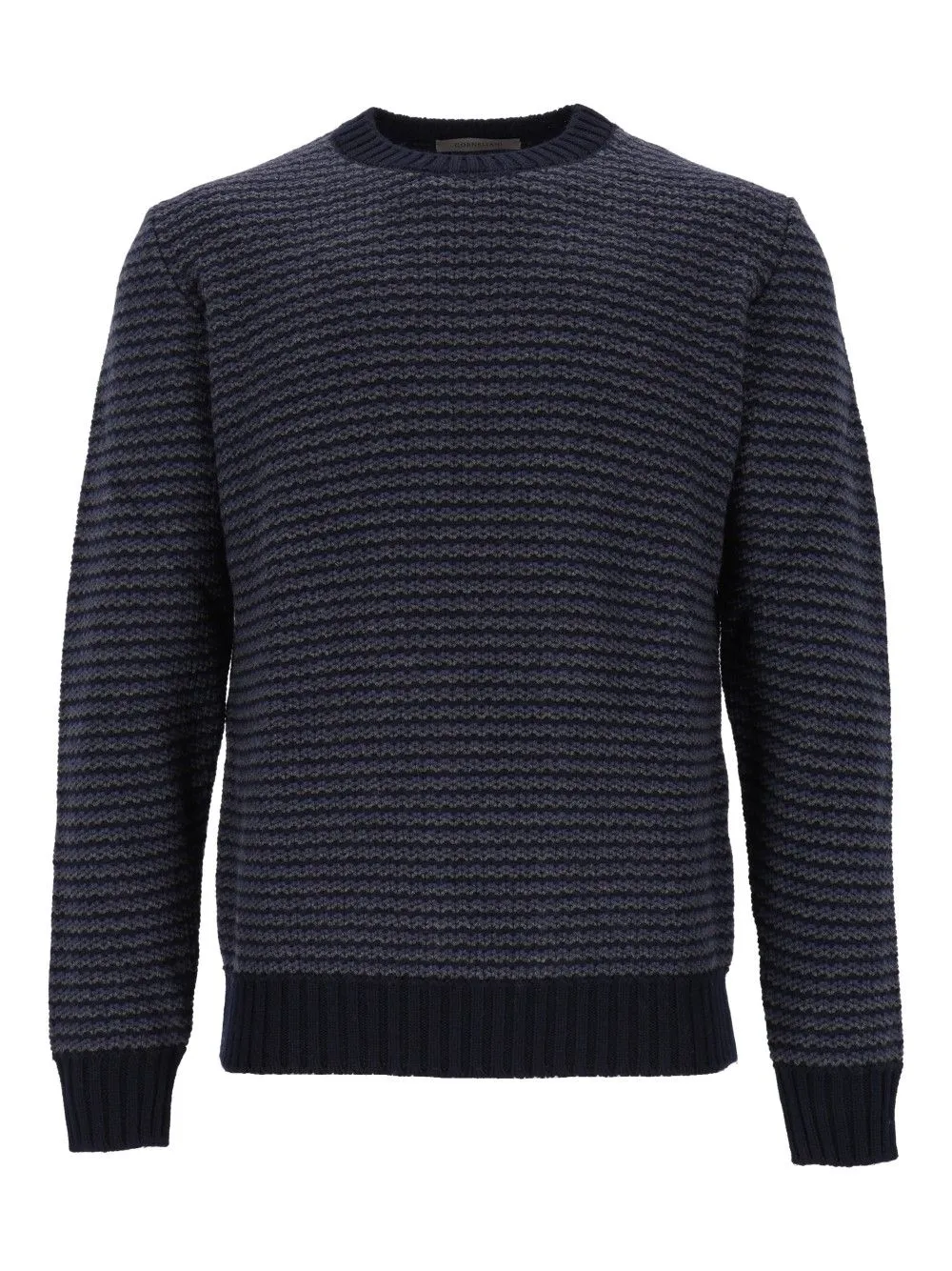 Striped Crew Neck Sweater Knitwear Blue sold by Wanan Luxury