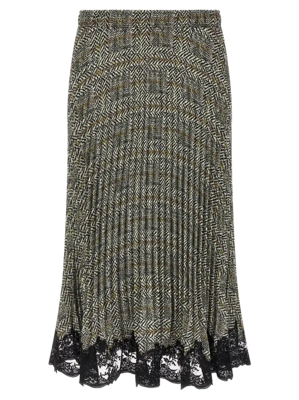 Pleated Skirt With Lace Skirts Multicolor made by Ermanno Scervino