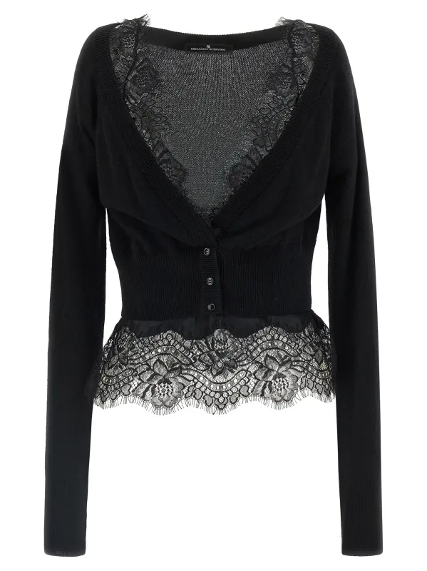 Lace Cardigan Black made by Ermanno Scervino
